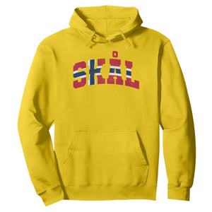Skal Norway Flag Hoodie Vintage Cheers Norwegian Sayings Viking Heritage Scandinavian Graphic