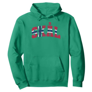 Skal Norway Flag Hoodie Vintage Cheers Norwegian Sayings Viking Heritage Scandinavian Graphic