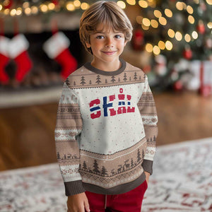 Skal Norway Flag Ugly Christmas Sweater Vintage Cheers Norwegian Sayings Viking Heritage Scandinavian Graphic