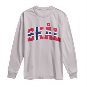Skal Norway Flag Long Sleeve Shirt Vintage Cheers Norwegian Sayings Viking Heritage Scandinavian Graphic