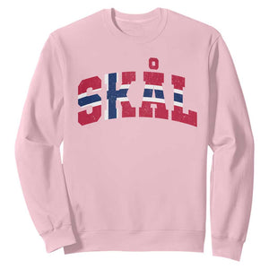 Skal Norway Flag Sweatshirt Vintage Cheers Norwegian Sayings Viking Heritage Scandinavian Graphic