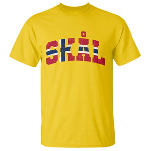 Skal Norway Flag T Shirt Vintage Cheers Norwegian Sayings Viking Heritage Scandinavian Graphic