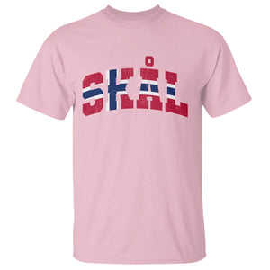 Skal Norway Flag T Shirt Vintage Cheers Norwegian Sayings Viking Heritage Scandinavian Graphic