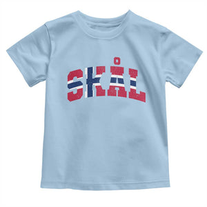 Skal Norway Flag Toddler T Shirt Vintage Cheers Norwegian Sayings Viking Heritage Scandinavian Graphic