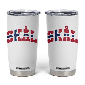 Skal Norway Flag Tumbler Cup Vintage Cheers Norwegian Sayings Viking Heritage Scandinavian Graphic