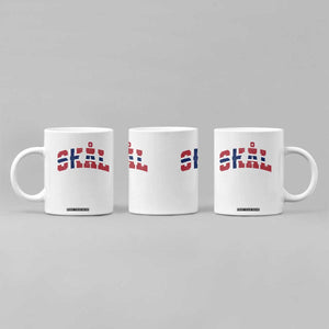 Skal Norway Flag Coffee Mug Vintage Cheers Norwegian Sayings Viking Heritage Scandinavian Graphic