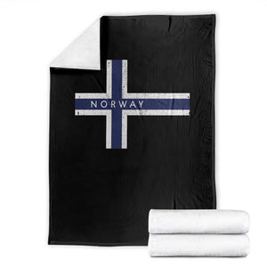 Norway Flag Cross Throw Blanket Vintage Distressed Norwegian Heritage Patriotic Scandinavian Graphic