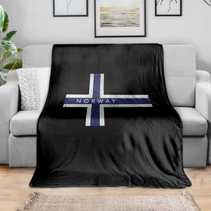 Norway Flag Cross Throw Blanket Vintage Distressed Norwegian Heritage Patriotic Scandinavian Graphic