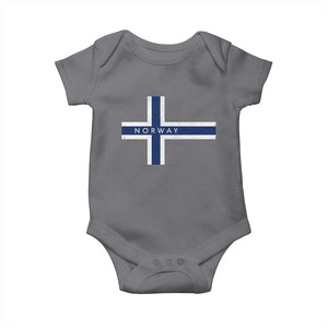 Norway Flag Cross Baby Onesie Vintage Distressed Norwegian Heritage Patriotic Scandinavian Graphic