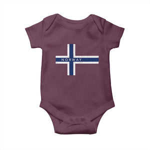 Norway Flag Cross Baby Onesie Vintage Distressed Norwegian Heritage Patriotic Scandinavian Graphic