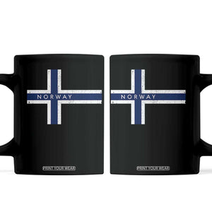 Norway Flag Cross Coffee Mug Vintage Distressed Norwegian Heritage Patriotic Scandinavian Graphic