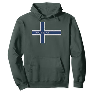Norway Flag Cross Hoodie Vintage Distressed Norwegian Heritage Patriotic Scandinavian Graphic