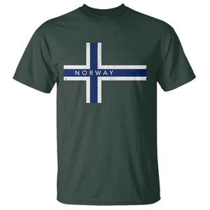 Norway Flag Cross T Shirt Vintage Distressed Norwegian Heritage Patriotic Scandinavian Graphic