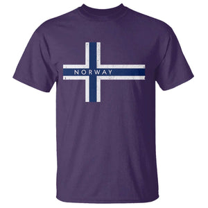 Norway Flag Cross T Shirt Vintage Distressed Norwegian Heritage Patriotic Scandinavian Graphic