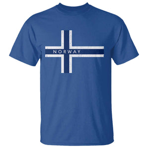 Norway Flag Cross T Shirt Vintage Distressed Norwegian Heritage Patriotic Scandinavian Graphic