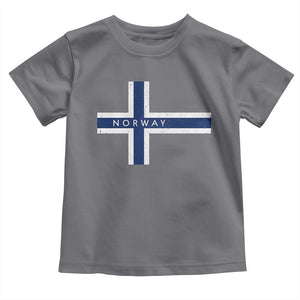 Norway Flag Cross Toddler T Shirt Vintage Distressed Norwegian Heritage Patriotic Scandinavian Graphic