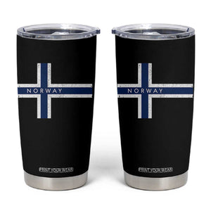 Norway Flag Cross Tumbler Cup Vintage Distressed Norwegian Heritage Patriotic Scandinavian Graphic