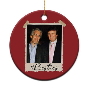 Trump Epstein Besties Christmas Ornament Funny FDT Vintage Photo BFF Best Friends Forever TS10 Print Your Wear