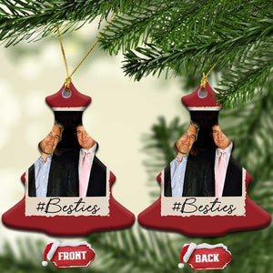 Trump Epstein Besties Christmas Ornament Funny FDT Vintage Photo BFF Best Friends Forever TS10 Christmas Tree Red Print Your Wear