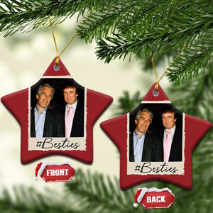Trump Epstein Besties Christmas Ornament Funny FDT Vintage Photo BFF Best Friends Forever TS10 Star Red Print Your Wear