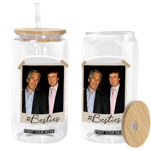 Trump Epstein Besties Glass Can Funny FDT Vintage Photo BFF Best Friends Forever TS10 Print Your Wear