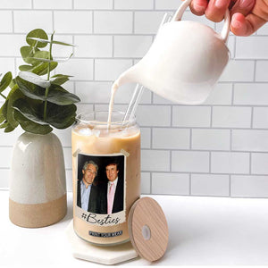 Trump Epstein Besties Glass Can Funny FDT Vintage Photo BFF Best Friends Forever TS10 Print Your Wear