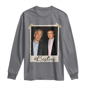 Trump Epstein Besties Long Sleeve Shirt Funny FDT Vintage Photo BFF Best Friends Forever TS10 Charcoal Print Your Wear