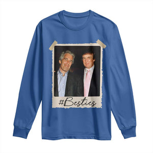 Trump Epstein Besties Long Sleeve Shirt Funny FDT Vintage Photo BFF Best Friends Forever TS10 Royal Blue Print Your Wear