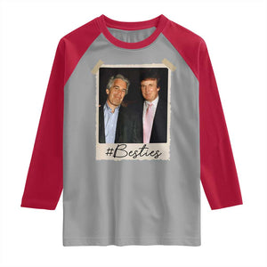 Trump Epstein Besties Raglan Shirt Funny FDT Vintage Photo BFF Best Friends Forever TS10 Sport Gray Red Print Your Wear