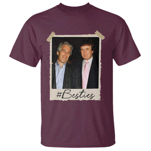 Trump Epstein Besties T Shirt Funny FDT Vintage Photo BFF Best Friends Forever TS10 Maroon Print Your Wear