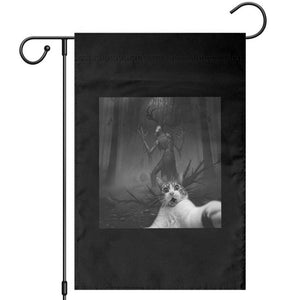 Cat Selfie With Wendigo Garden Flag Horror Halloween Funny Cat Gifts TS10 Black Print Your Wear