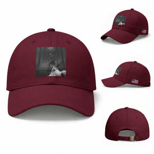 Cat Selfie With Wendigo Baseball Cap Horror Halloween Funny Cat Gifts TS10 Baseball Cap Universal Fit Maroon Print Your Wear