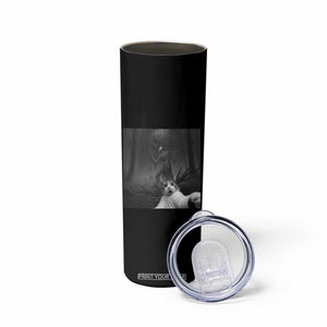 Cat Selfie With Wendigo Skinny Tumbler Horror Halloween Funny Cat Gifts TS10 Print Your Wear