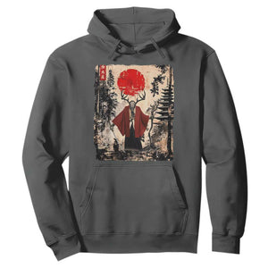 Samurai Wendigo Hoodie Japanese Vintage Graphic Ukiyo-e Art Funny Dark Fantasy TS10 Dark Heather Print Your Wear