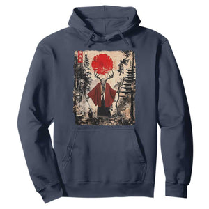 Samurai Wendigo Hoodie Japanese Vintage Graphic Ukiyo-e Art Funny Dark Fantasy TS10 Navy Print Your Wear