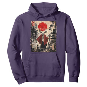 Samurai Wendigo Hoodie Japanese Vintage Graphic Ukiyo-e Art Funny Dark Fantasy TS10 Purple Print Your Wear