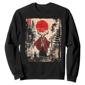 Samurai Wendigo Sweatshirt Japanese Vintage Graphic Ukiyo-e Art Funny Dark Fantasy TS10 Black Print Your Wear