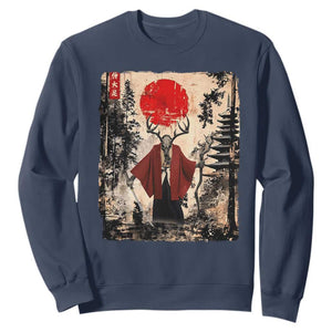 Samurai Wendigo Sweatshirt Japanese Vintage Graphic Ukiyo-e Art Funny Dark Fantasy TS10 Navy Print Your Wear