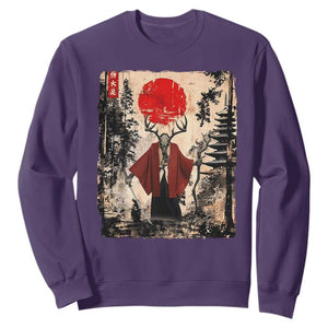 Samurai Wendigo Sweatshirt Japanese Vintage Graphic Ukiyo-e Art Funny Dark Fantasy TS10 Purple Print Your Wear