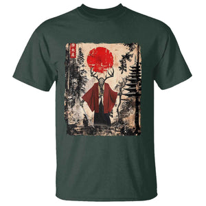 Samurai Wendigo T Shirt Japanese Vintage Graphic Ukiyo-e Art Funny Dark Fantasy TS10 Dark Forest Green Print Your Wear