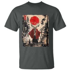 Samurai Wendigo T Shirt Japanese Vintage Graphic Ukiyo-e Art Funny Dark Fantasy TS10 Dark Heather Print Your Wear