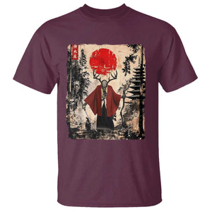 Samurai Wendigo T Shirt Japanese Vintage Graphic Ukiyo-e Art Funny Dark Fantasy TS10 Maroon Print Your Wear