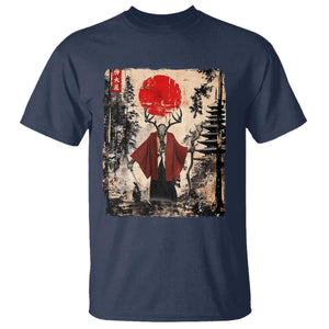 Samurai Wendigo T Shirt Japanese Vintage Graphic Ukiyo-e Art Funny Dark Fantasy TS10 Navy Print Your Wear
