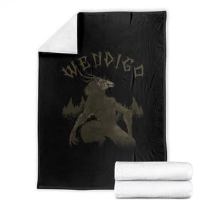 Wendigo Throw Blanket Horror Cryptid Occult Dark Fantasy TS10 Black Print Your Wear