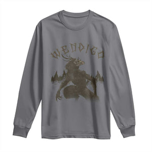 Wendigo Long Sleeve Shirt Horror Cryptid Occult Dark Fantasy TS10 Charcoal Print Your Wear