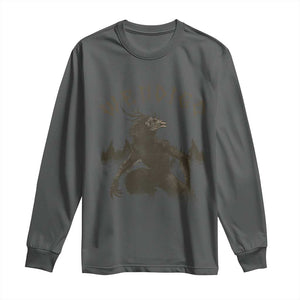 Wendigo Long Sleeve Shirt Horror Cryptid Occult Dark Fantasy TS10 Dark Heather Print Your Wear