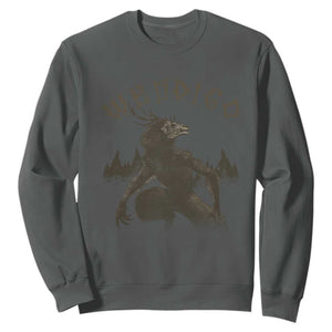 Wendigo Sweatshirt Horror Cryptid Occult Dark Fantasy TS10 Dark Heather Print Your Wear