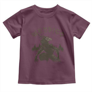 Wendigo Toddler T Shirt Horror Cryptid Occult Dark Fantasy TS10 Maroon Print Your Wear