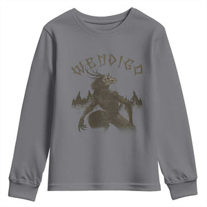 Wendigo Youth Sweatshirt Horror Cryptid Occult Dark Fantasy TS10 Charcoal Print Your Wear