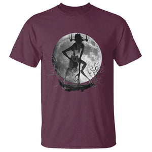 Wendigo T Shirt Cryptid Horror Moon Mythical Creature Halloween TS10 Maroon Print Your Wear